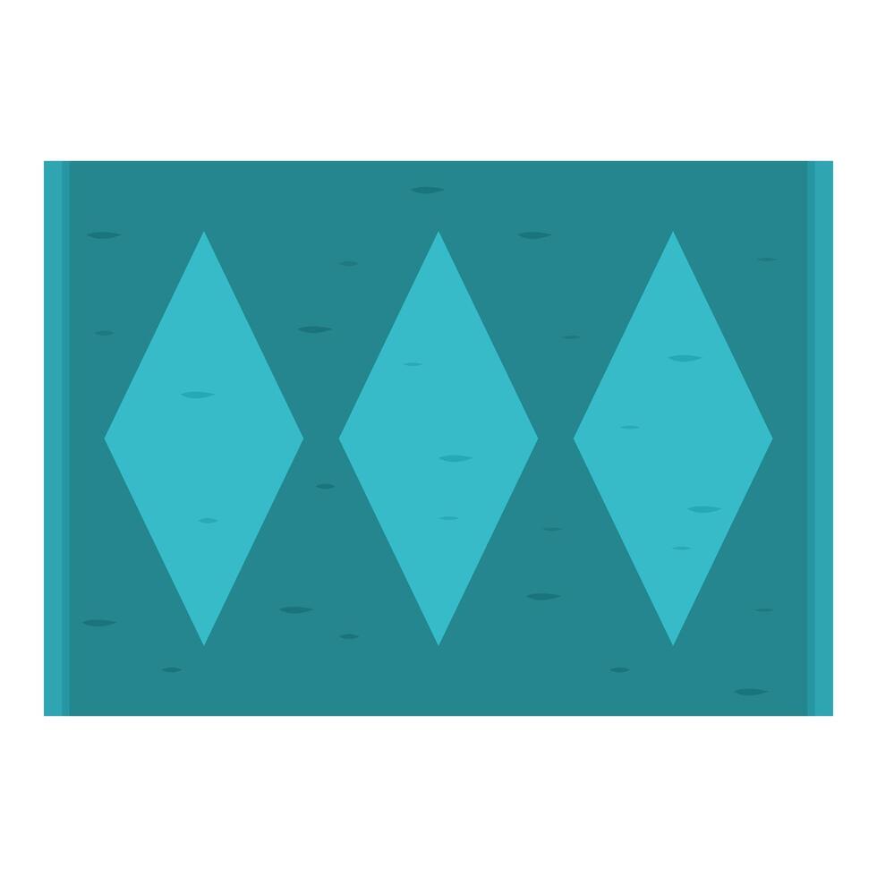 Turquoise carpet with rhombus pattern adding elegance to modern interior vector