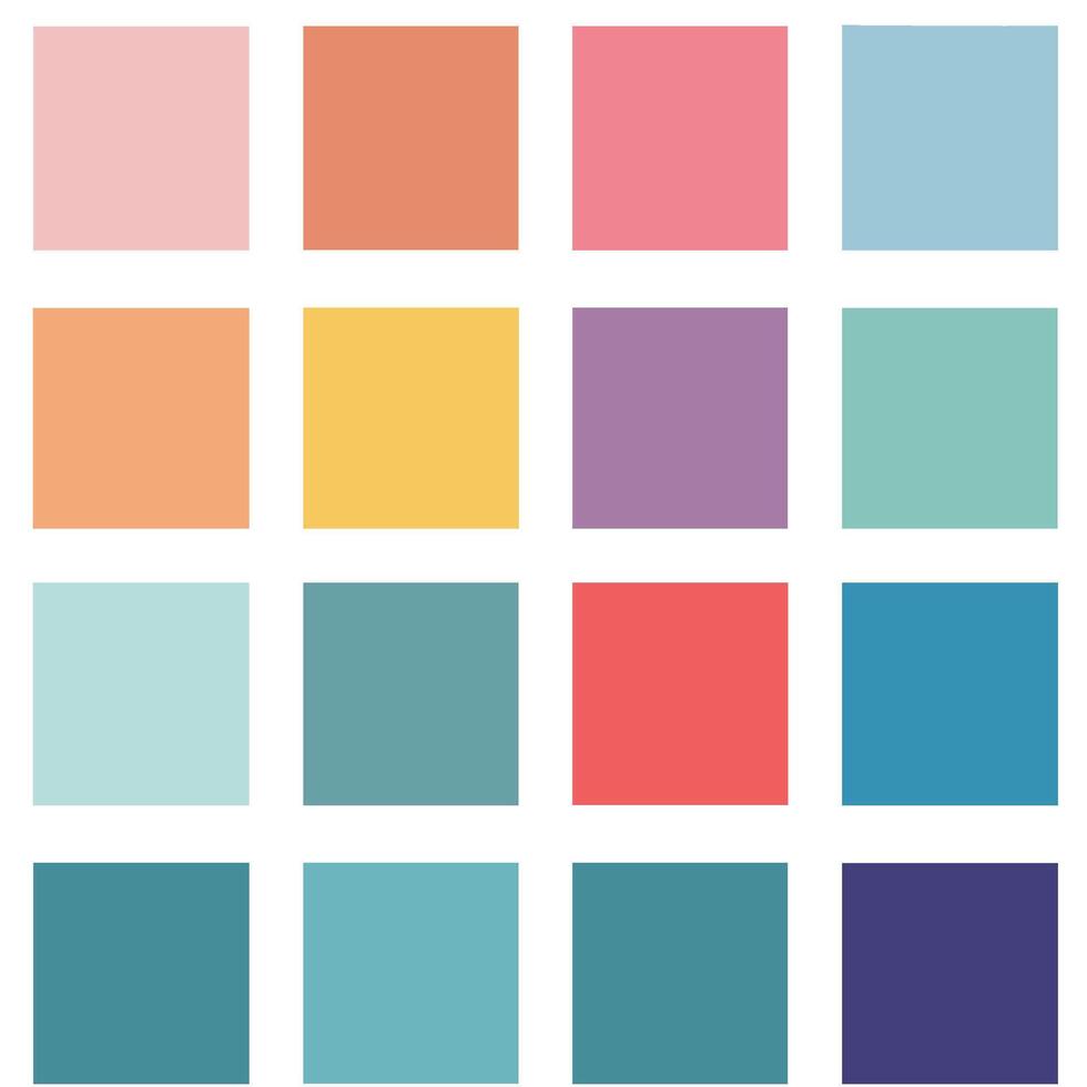 Vintage Vibrant Color Palette Collection offering a nostalgic touch with bold and warm tones vector