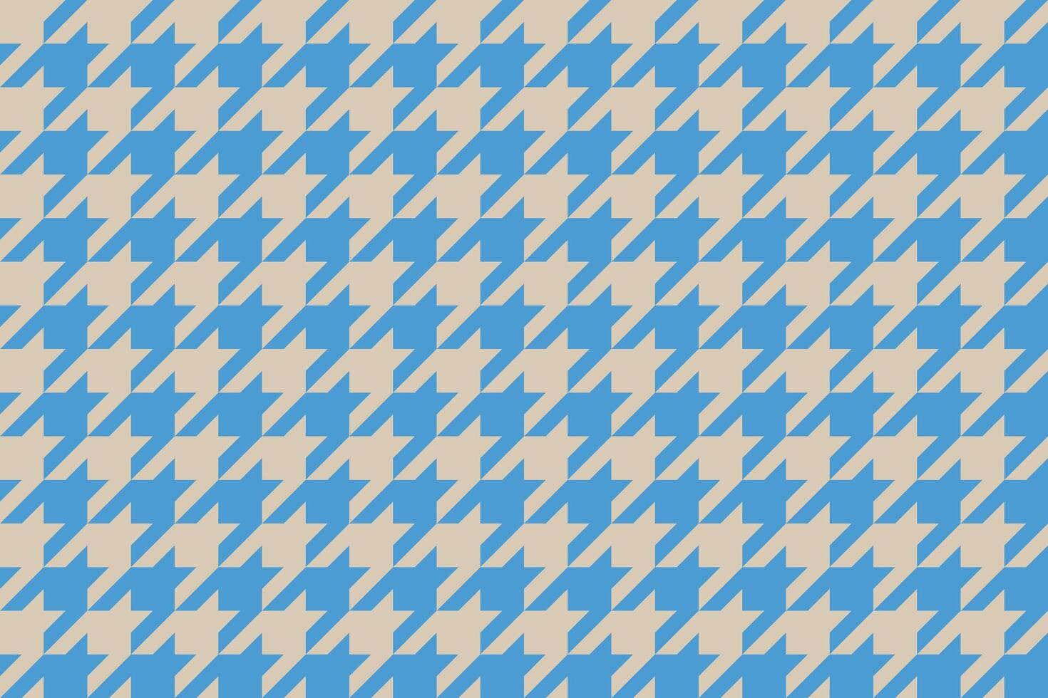 Seamless ocean blue and sand beige houndstooth pattern background vector