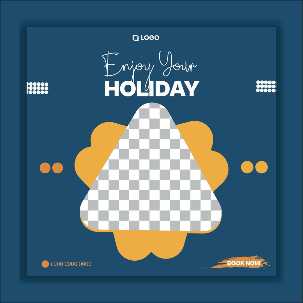 Enjoy your Holiday Social media Post Design Template .travel Social Media Post Design vector