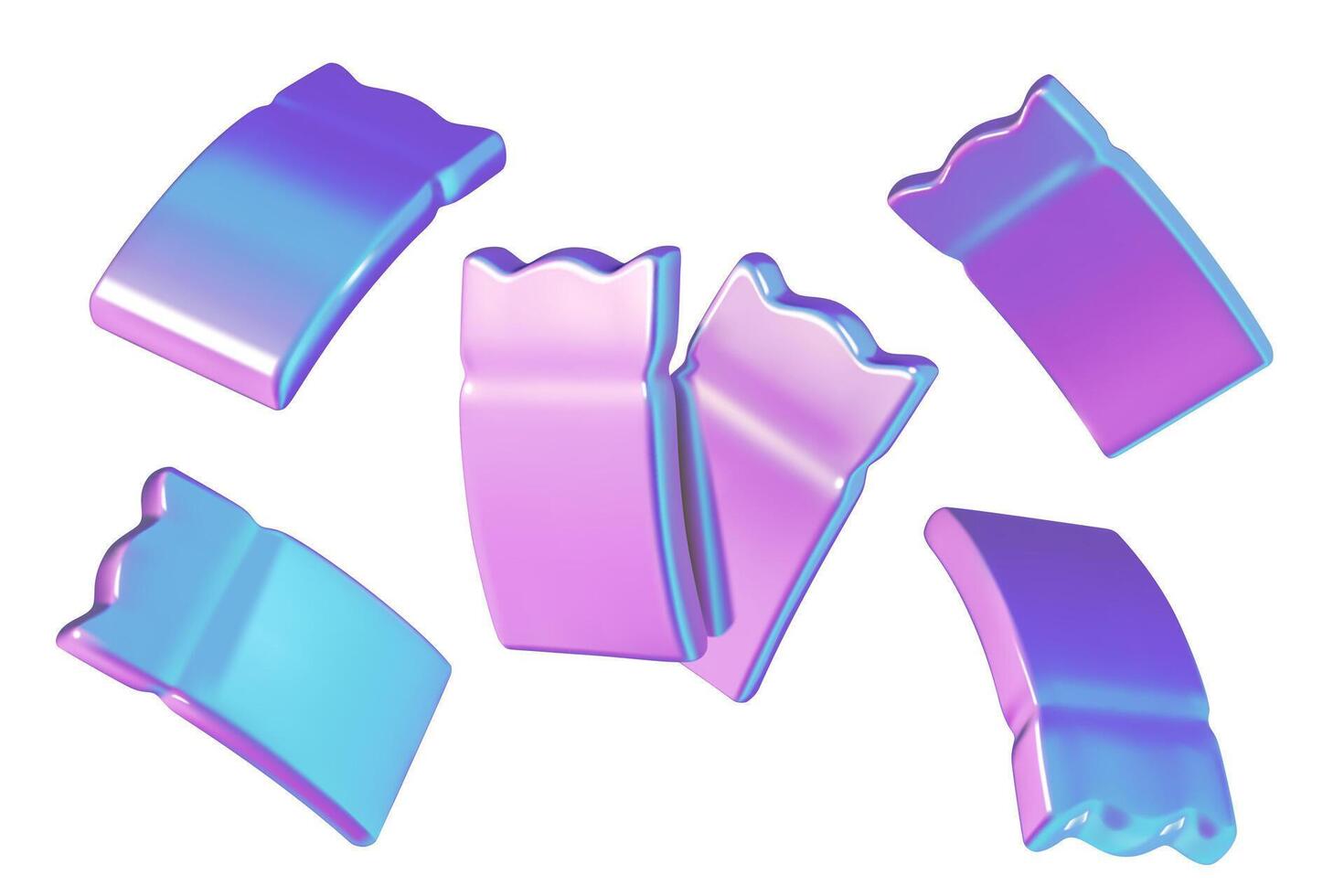 3D flying sale coupons holographic gift vouchers and purple tickets with empty space for text vector