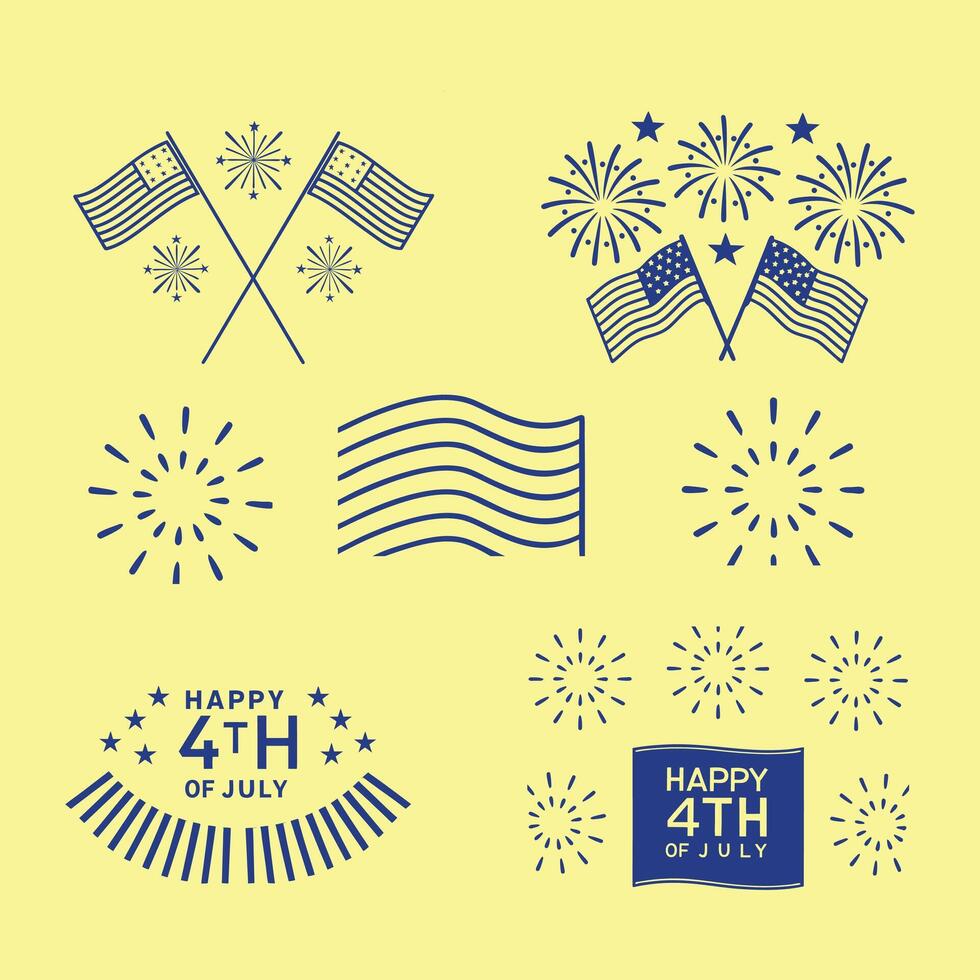 happy 4th of July card illustration vector