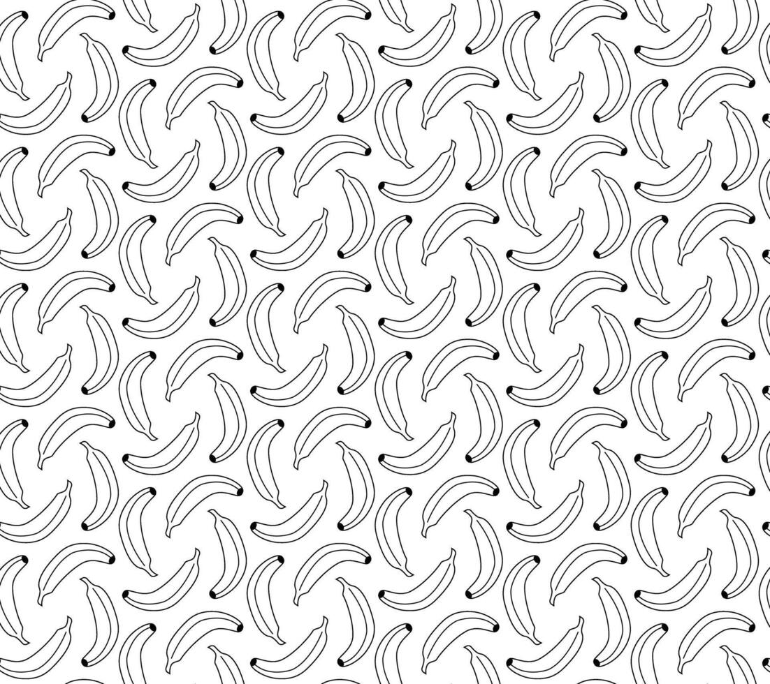line graphic seamless pattern with bananas. Made in the cute style. vector