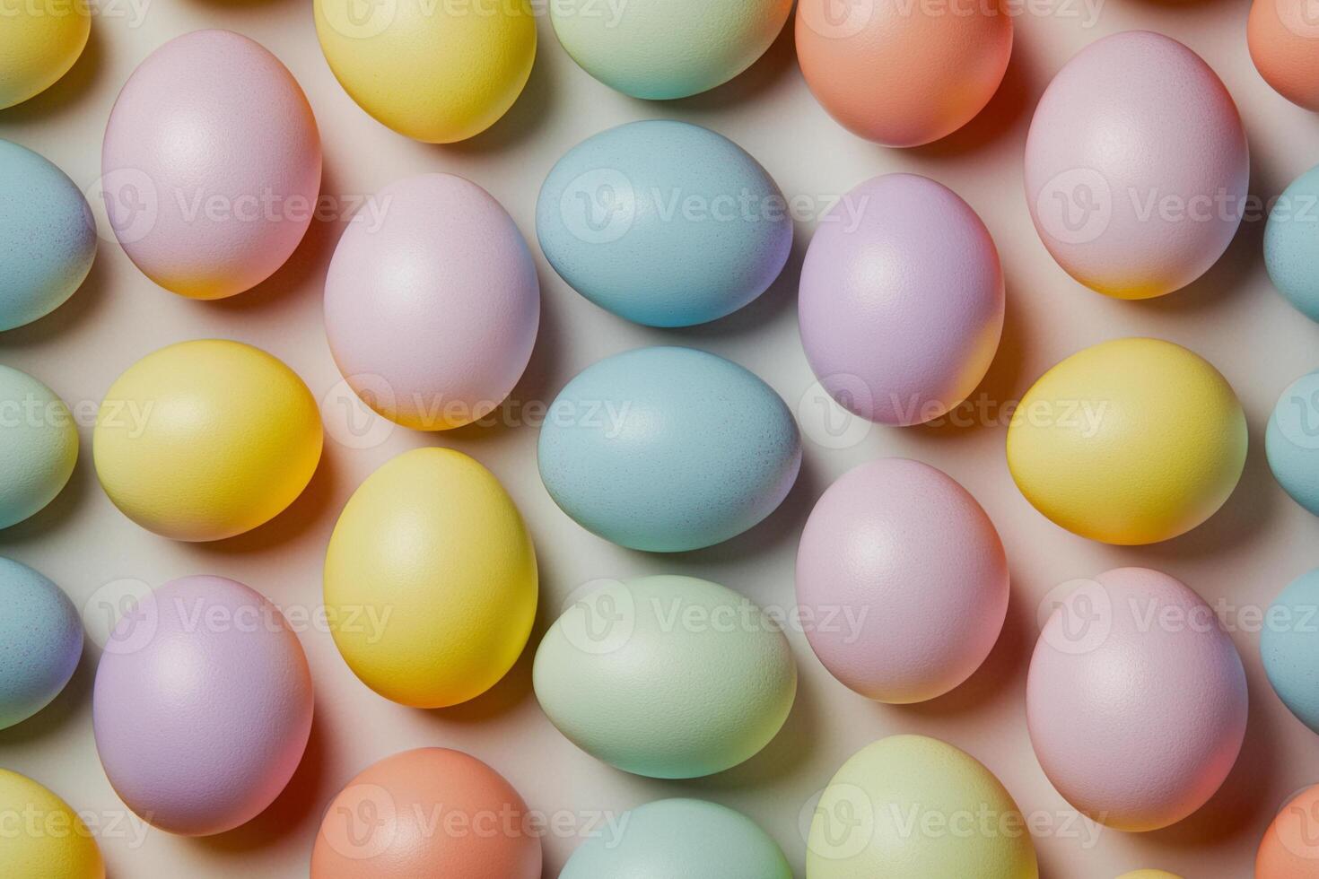 A striking composition of vivid Easter eggs in blue, pink, and purple tones, arranged against a textured dark background. The contrast between light and shadow enhances their glossy marbled finish. photo