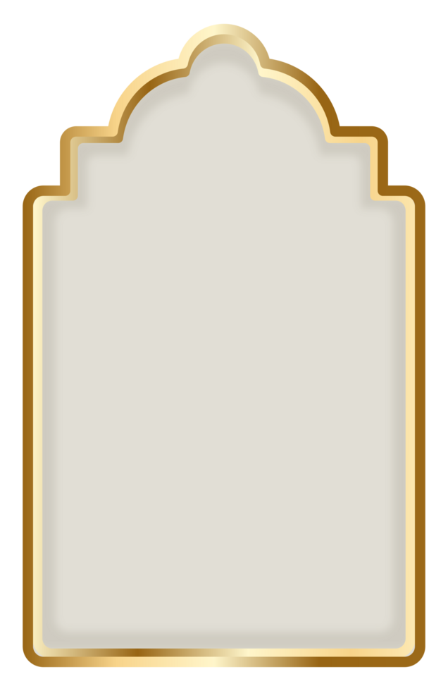 stylish blank frame with a luxurious gold trim, perfect for displaying artwork or photographs. png