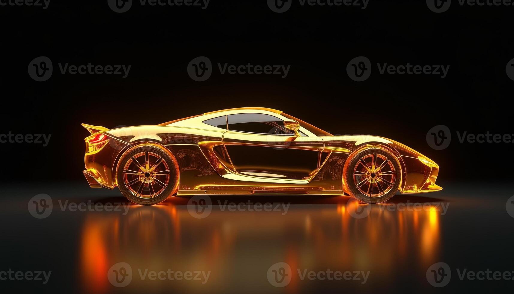 Luxury golden supercar showcases cutting-edge design and craftsmanship photo