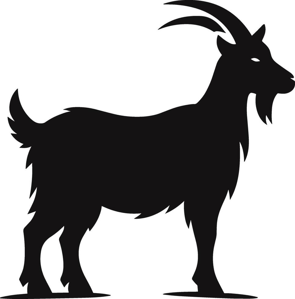 Farm Goat Silhouette Illustration vector