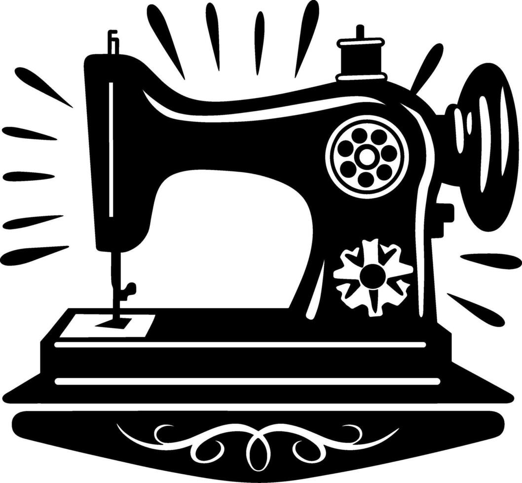Minimalist Sewing Machine Silhouette Illustration vector