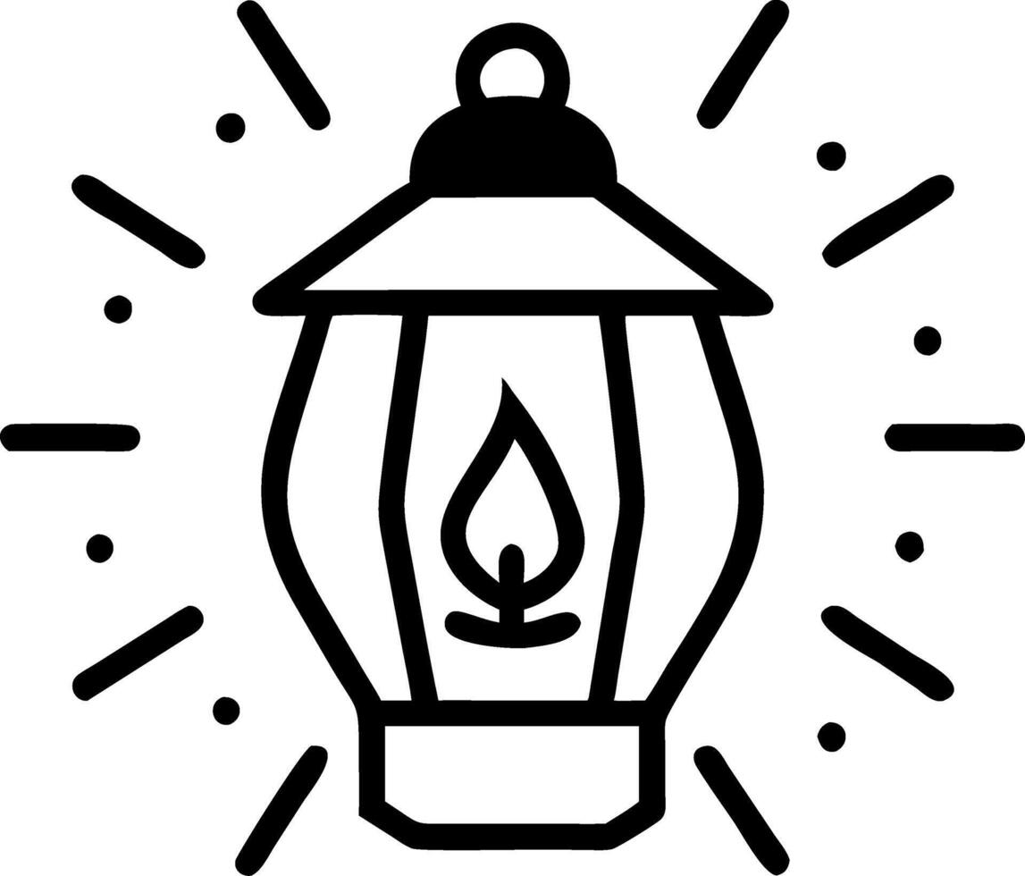Vintage Lantern Line Art Illustration for Design and Craft Projects vector
