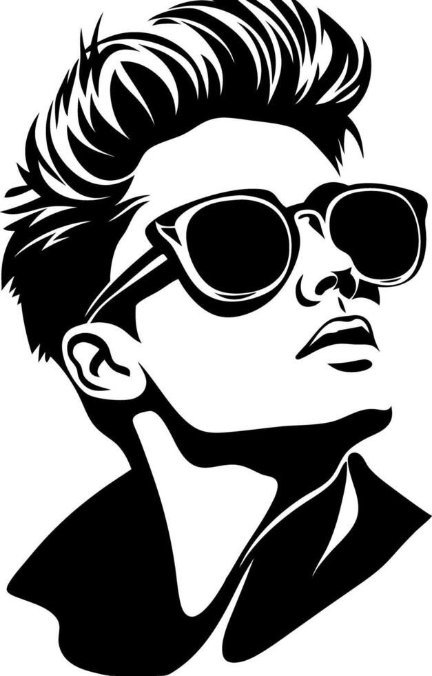 Stylish Sunglasses and Hair Silhouette Art for Fashion and Design Projects vector
