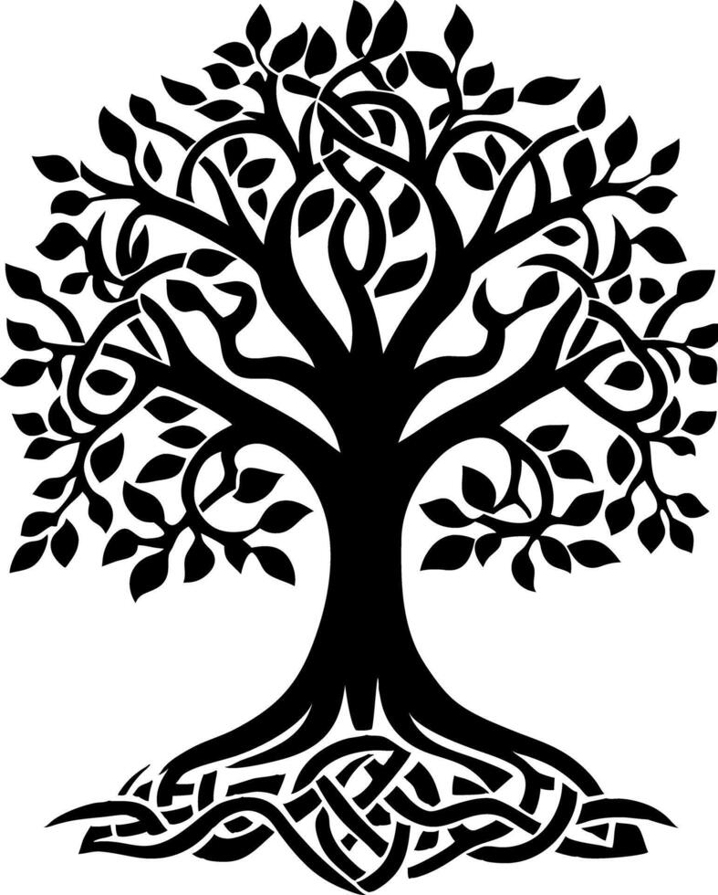 Celtic Tree of Life Symbol with Intricate Knotwork Design vector