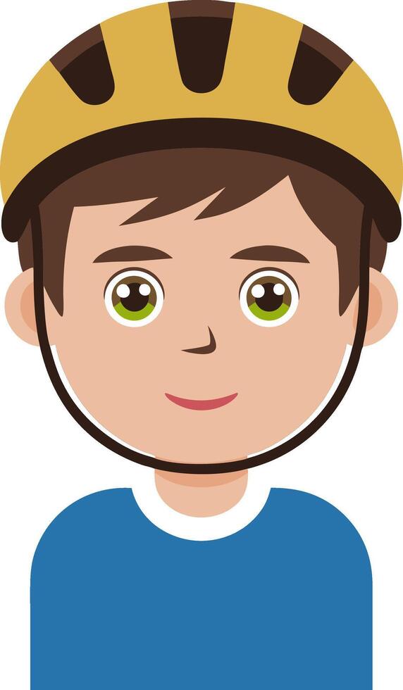 Child Wearing Protective Bike Helmet Smiling Illustration vector