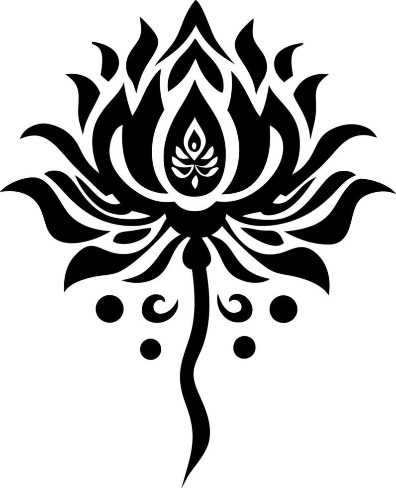 Ornamental Lotus Flower Silhouette for Tattoo and Design Art vector