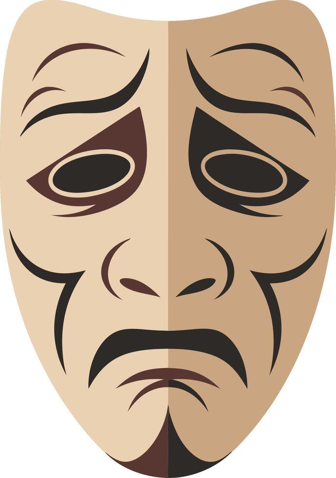 Sad Theater Mask Artwork for Drama and Performing Arts vector