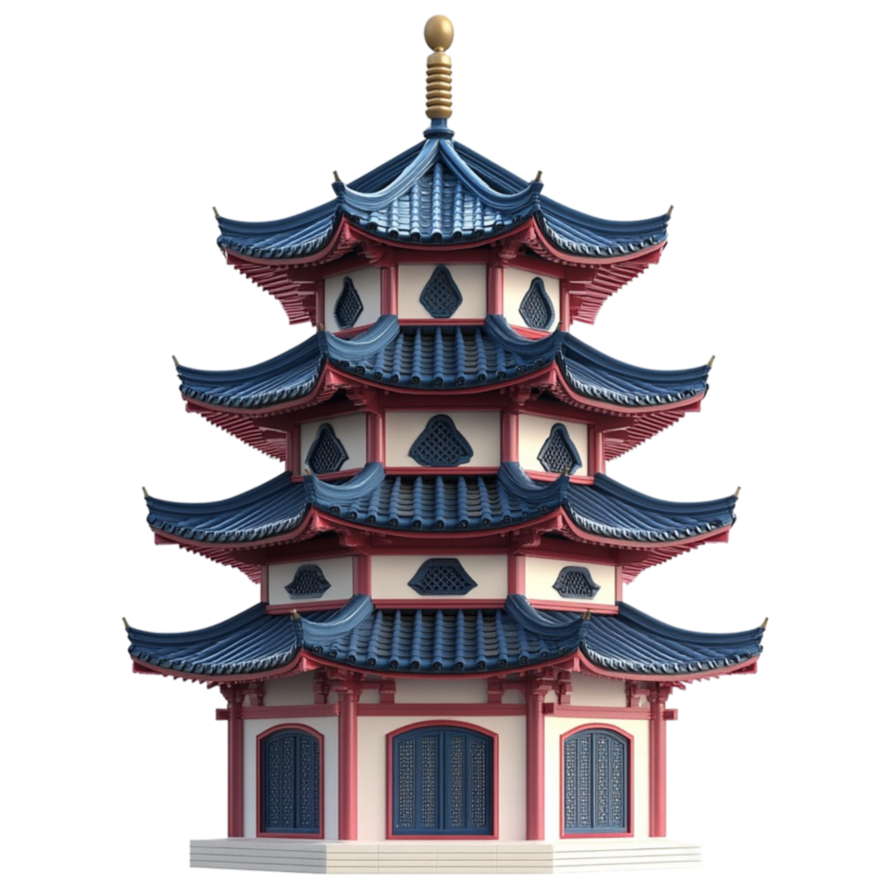 chinese pagoda 3d model transparent background png