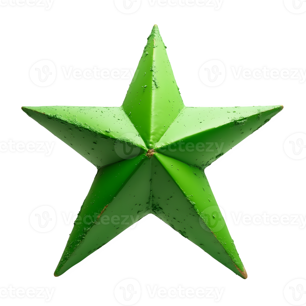 Minimalist Green Star Illustration with Clear Background png