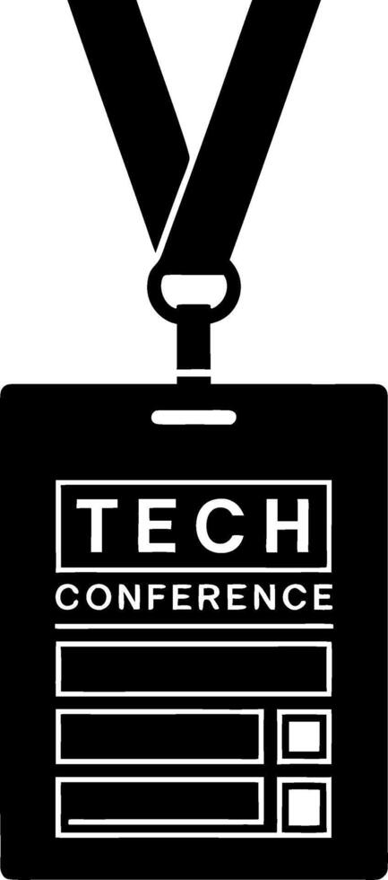 Tech Conference Badge Illustration for Event and Networking vector