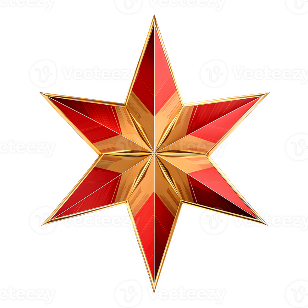Abstract Red Star Icon on Transparent Background High-Quality png