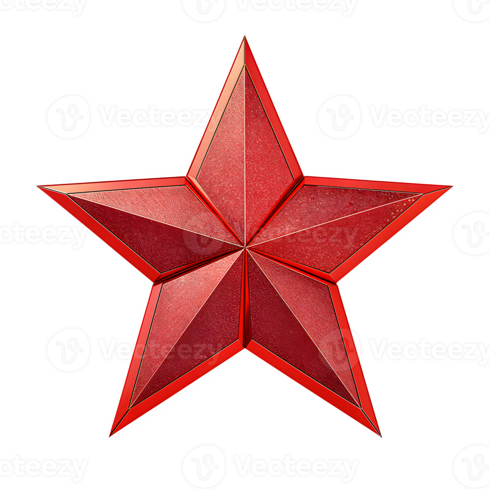 Red Star Element for Design Projects On Transparent Background png