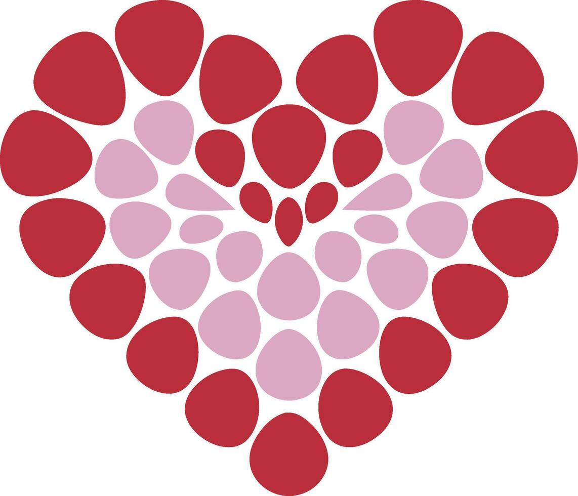 Heart Shaped Red Pink Geometric Pattern Design Art vector