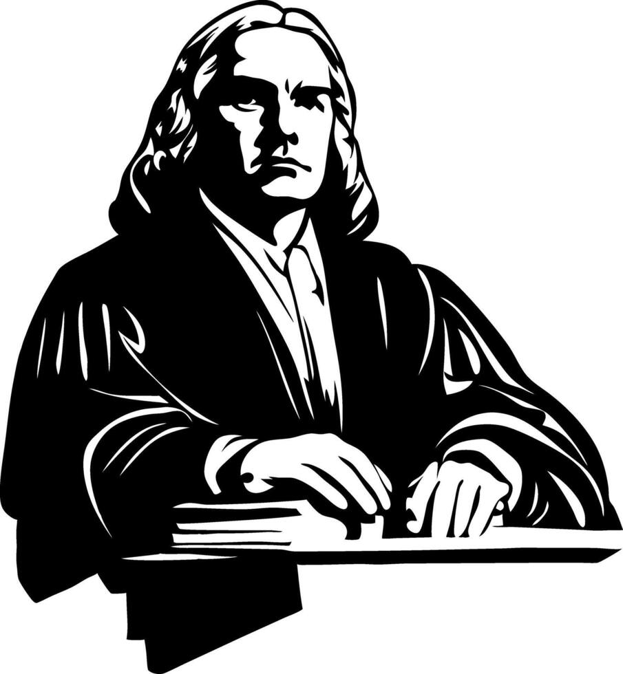 Judge Portrait Art Illustration for Legal Theme Design Projects vector