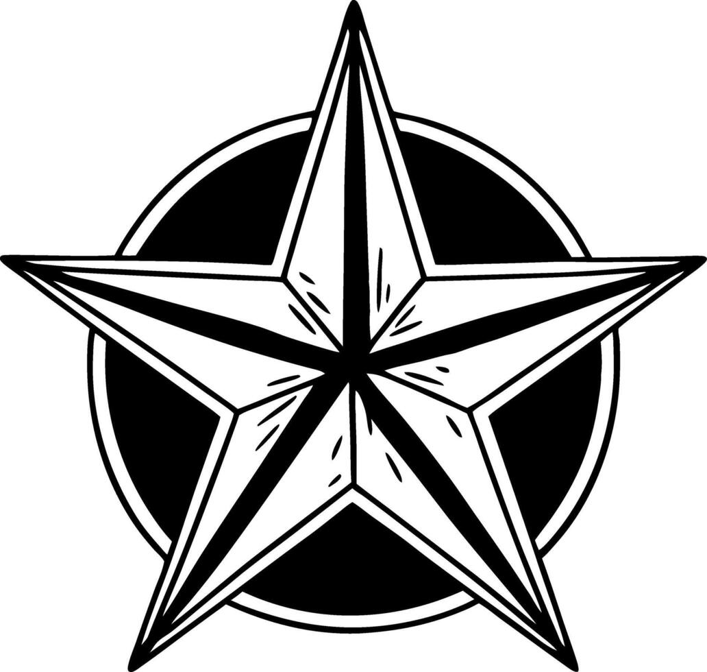 Geometric Star Design for Tattoo or Graphic Art Use vector