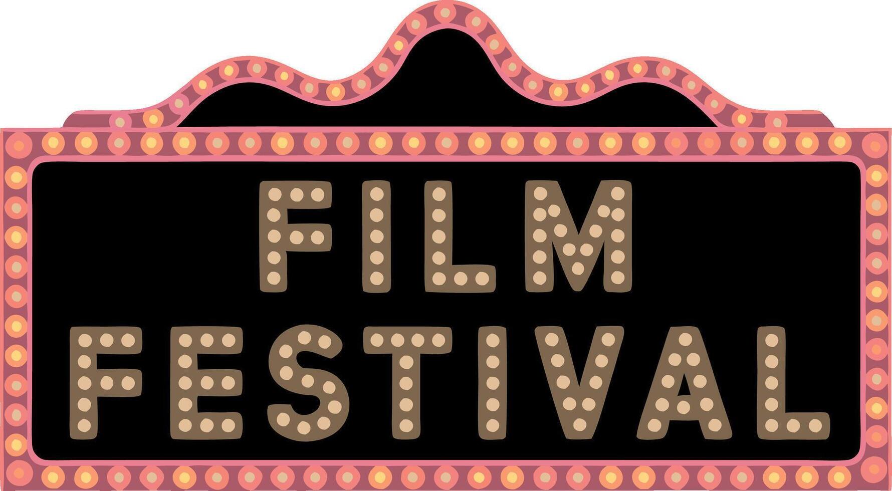 Vintage Film Festival Marquee Sign Illustration for Event Posters and Invitations vector
