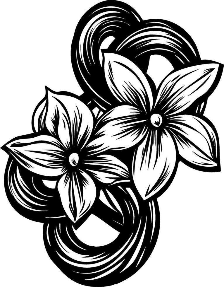 Intricate Floral Design with Bold Lines for Tattoos and Creative Projects vector