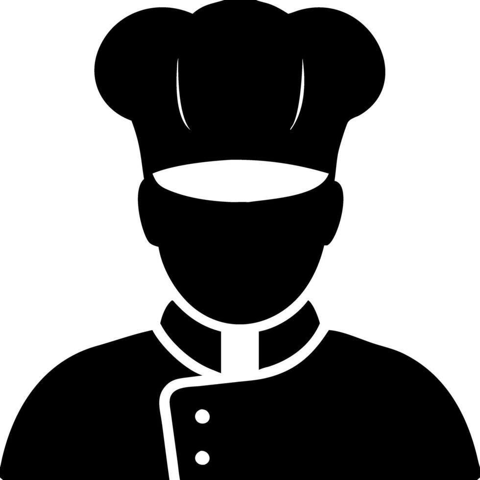Chef Silhouette Black and White for Cooking Food Industry Design vector