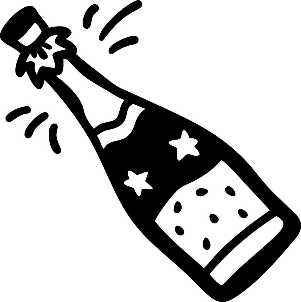 Illustration of Popping Champagne Bottle Celebration Design vector