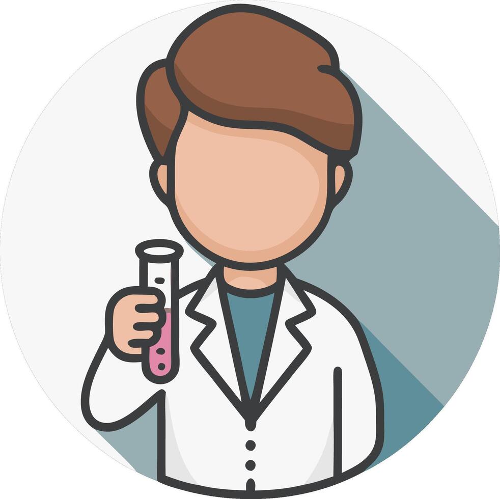 Scientist Character with Test Tube for Educational and Design Use vector