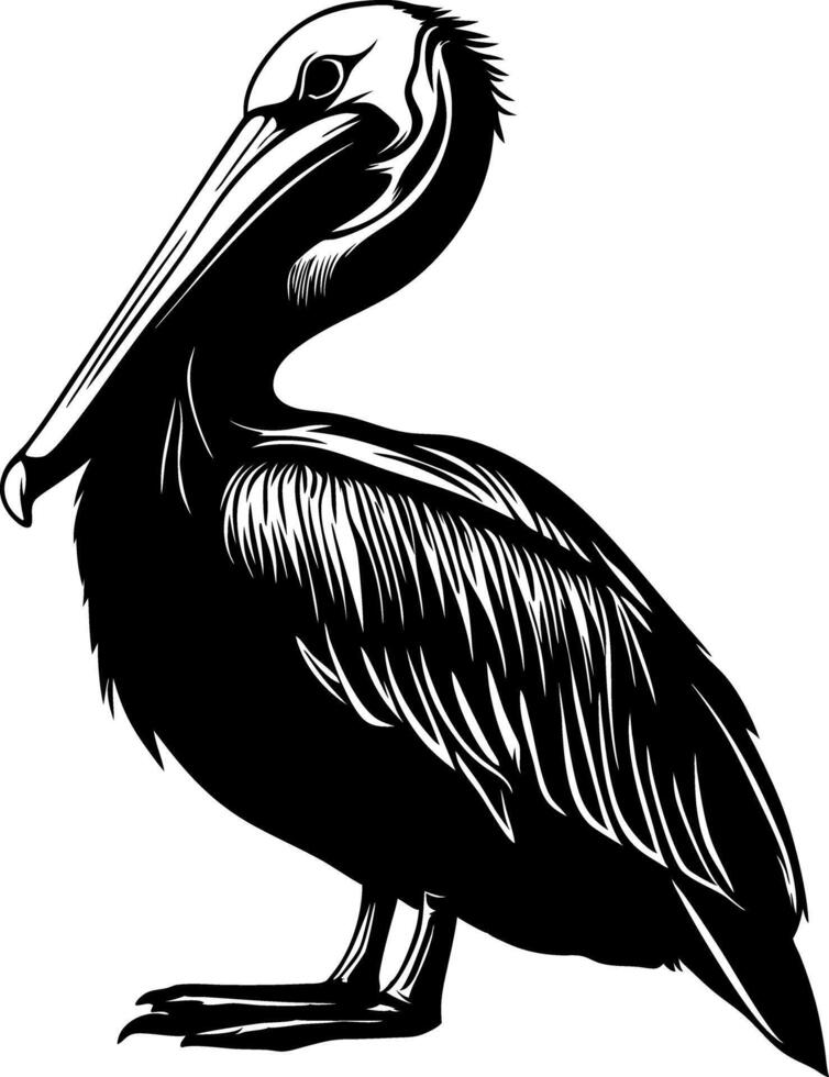 Elegant Pelican Silhouette Illustration for Designs and Decor Projects vector
