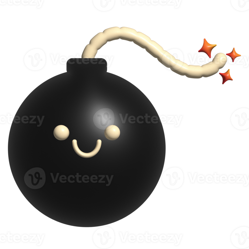 3d bomb animated style character png