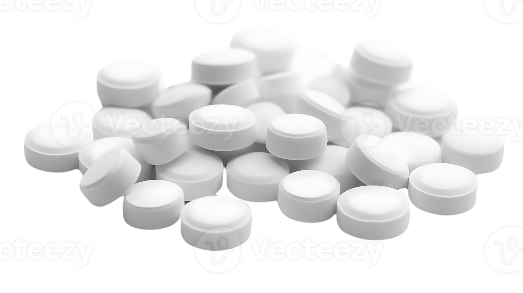 White Tablets on Transparent Background, Medical Image Resource png
