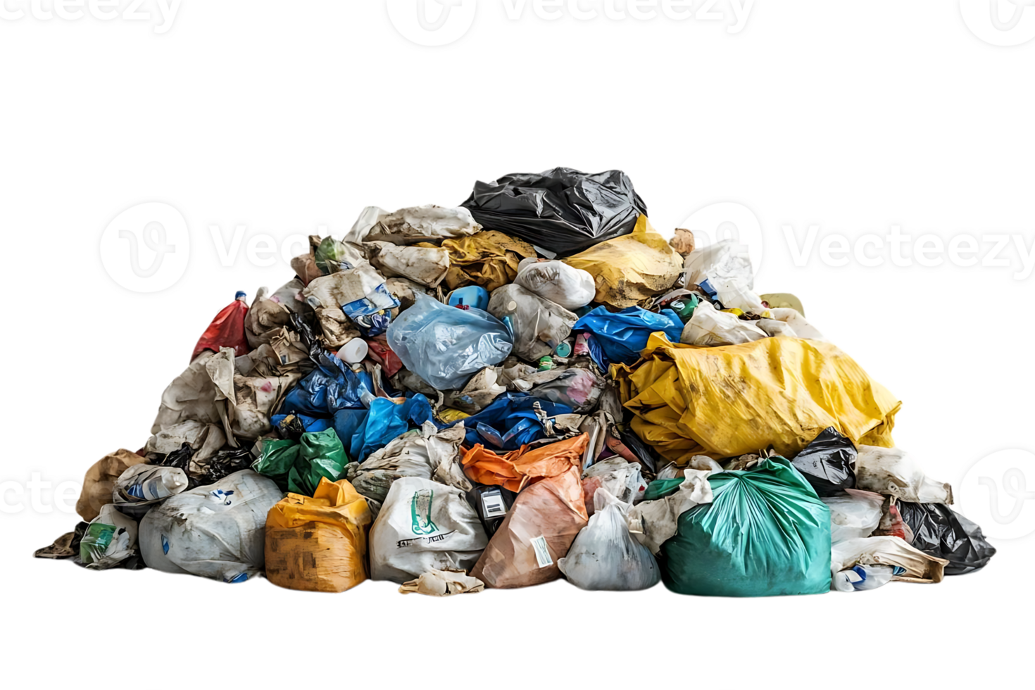 Pile of Trash Bags on Transparent Background png