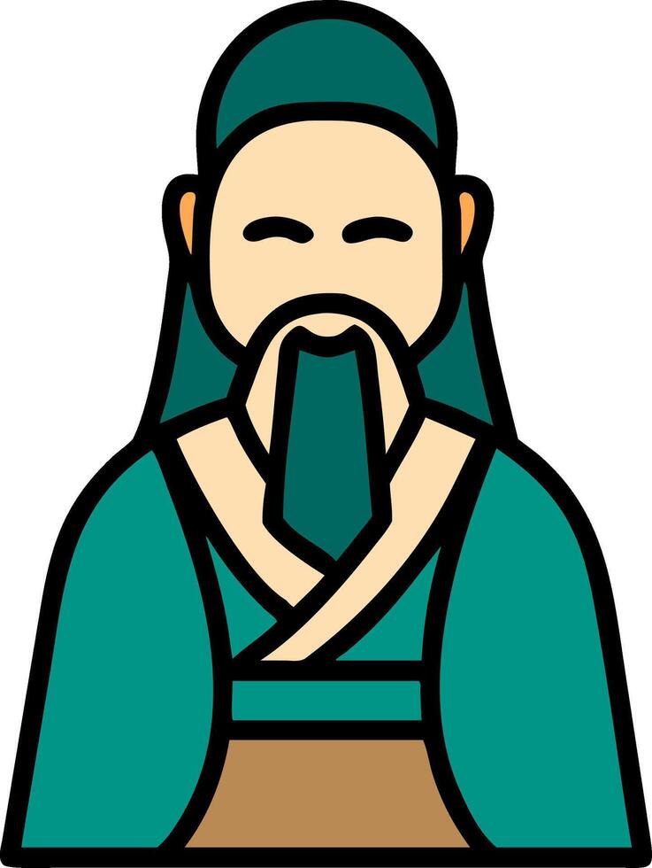 Ancient Chinese Philosopher Illustration Art for Posters and Educational Materials vector