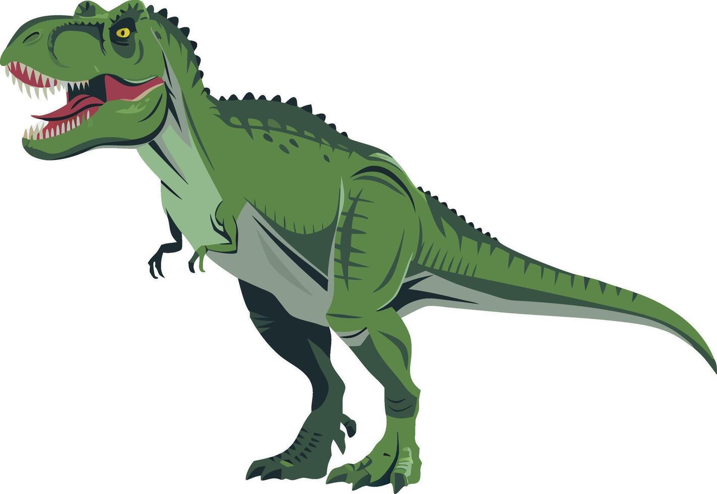Green T-Rex Dinosaur Illustration for Educational and Creative Projects vector