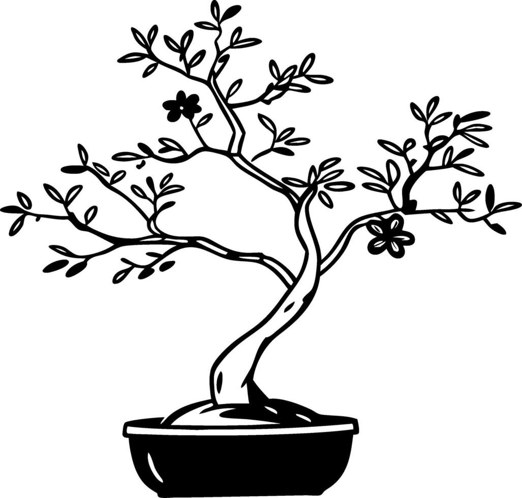 Decorative Bonsai Tree Illustration for Art and Design Projects vector
