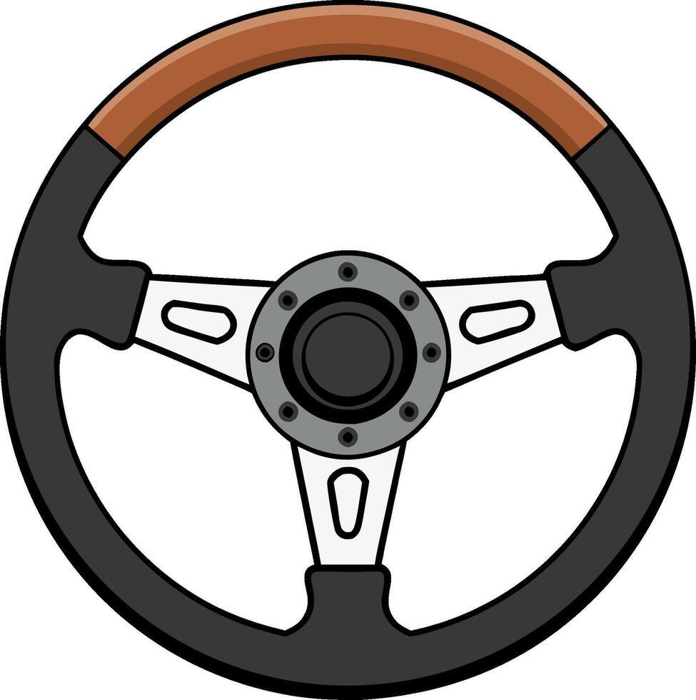 Vintage Racing Car Steering Wheel Illustration for Automotive Design vector