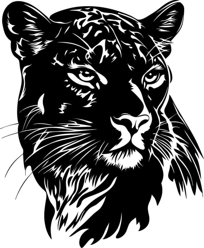 Black Panther Silhouette Art Majestic Big Cat Illustration for Designs vector