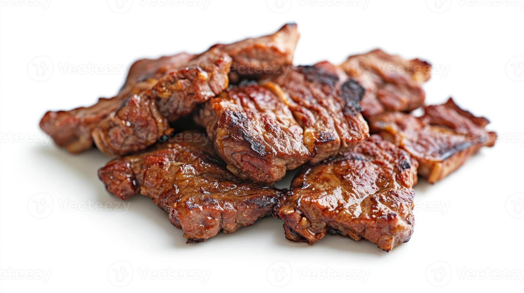 Grilled Beef Steak Isolated White Background photo