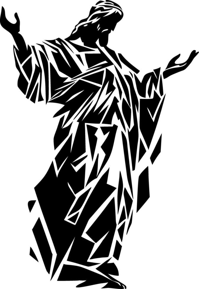 Abstract Geometric Jesus Silhouette Religious Art for Design and Decoration vector