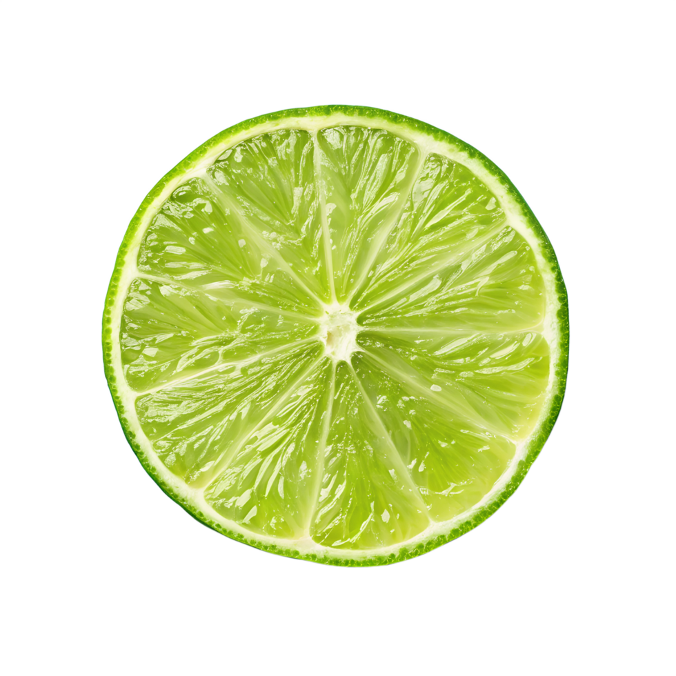 Top View of a Fresh Lime Slice with Copy Space for Text or Design. png