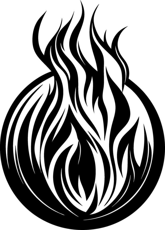 Abstract Black Flame Design for Tattoo and Graphic Art vector