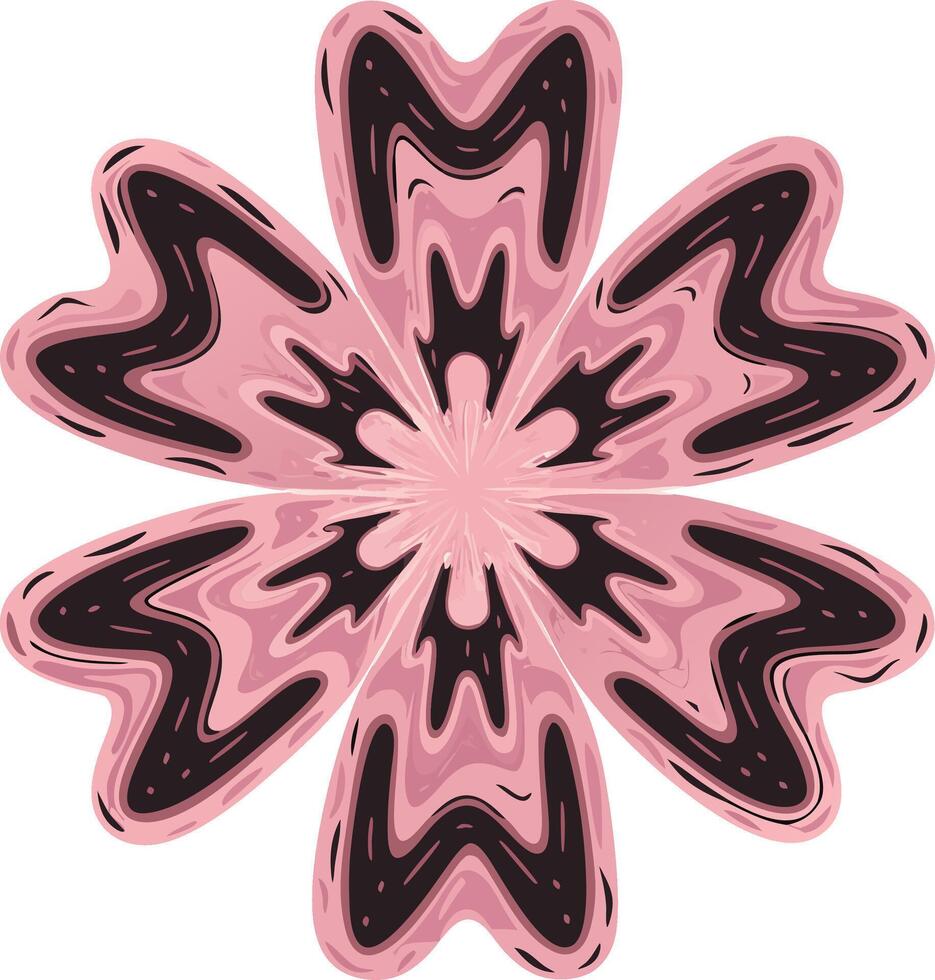 Abstract Pink Symmetrical Flower Design for Art and Decor Projects vector