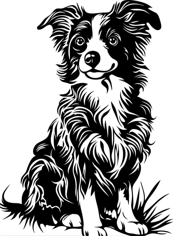 Adorable Fluffy Dog Illustration for Pet Design Projects vector
