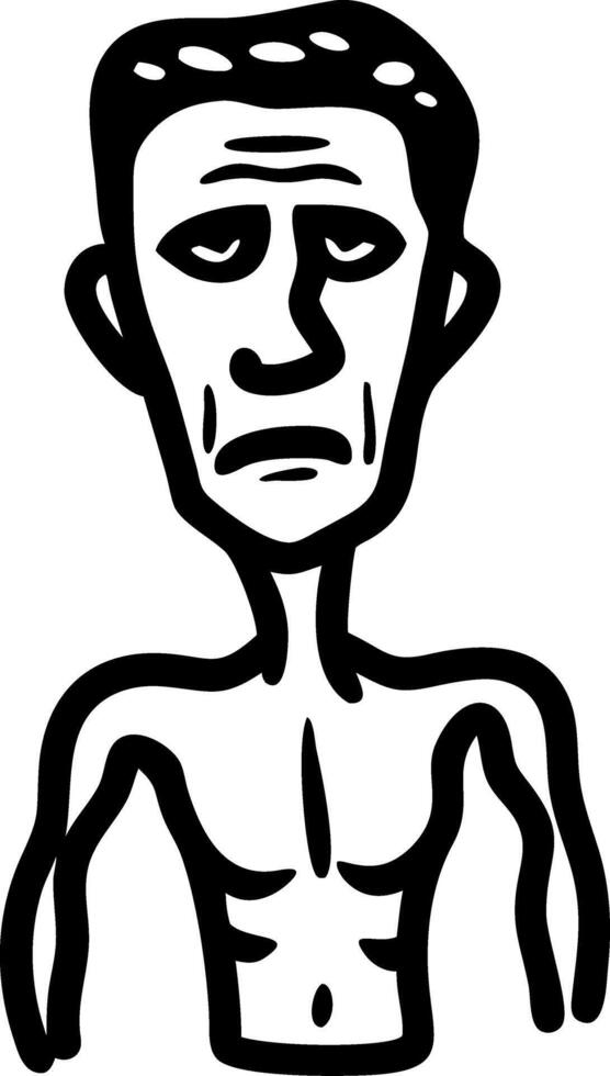 Abstract Sad Man Expression Minimalist Art for Tattoos and Posters vector