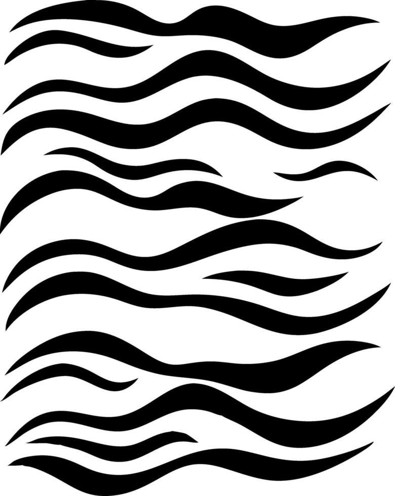 Abstract Wave Pattern Minimalist Black Curves Design for Decor and Tattoos vector