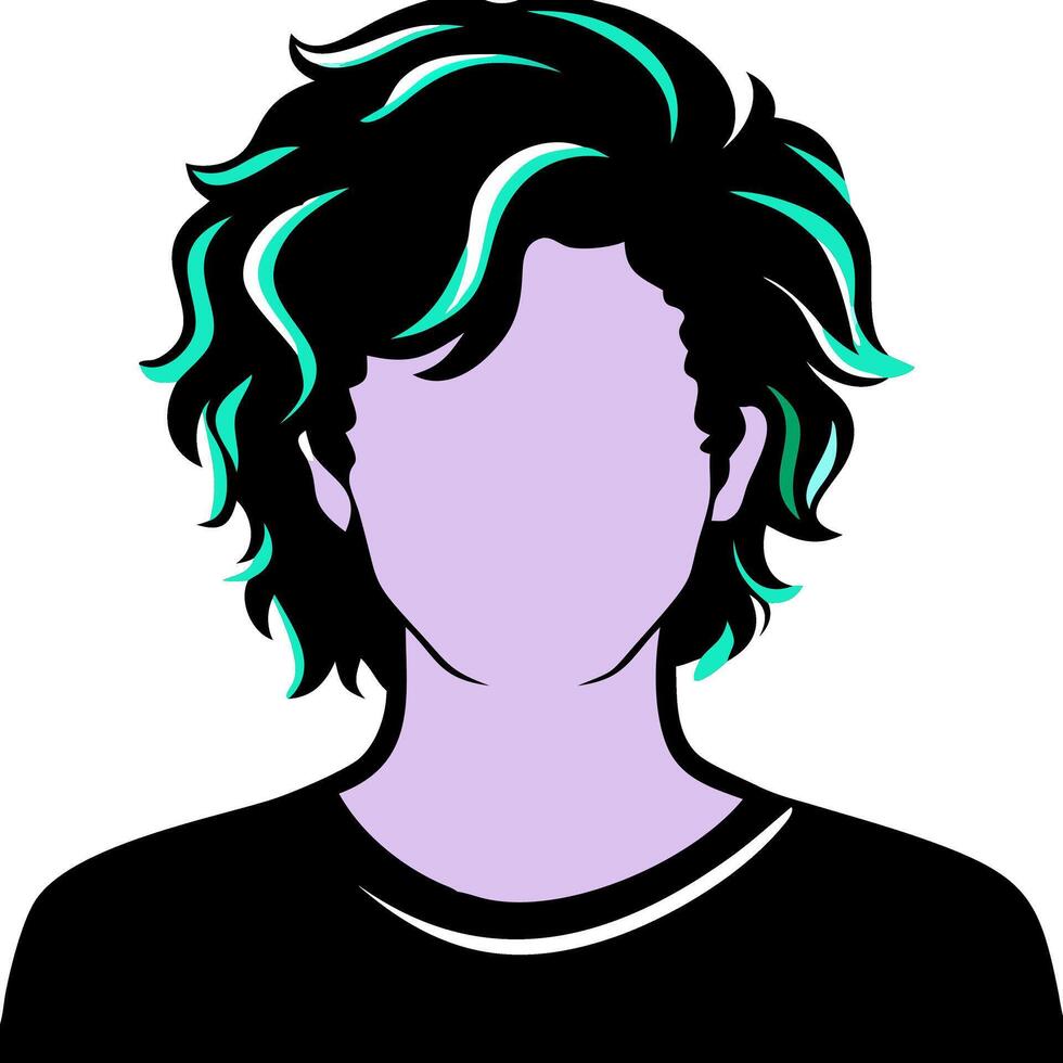 Abstract Faceless Person with Stylish Hair Design vector