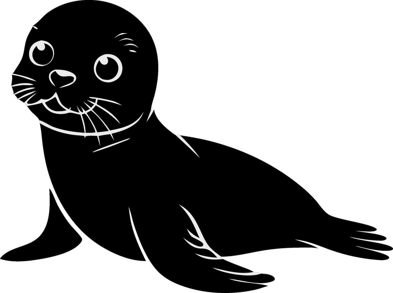 Cute Baby Seal Illustration for Marine Wildlife or Children's Designs vector